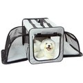Pet Life Pet Life H5GYSM Capacious Dual Expandable Wire Dog Crate; Grey - Small H5GYSM